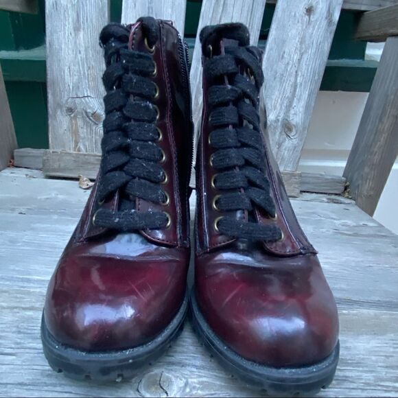 Steve Madden Burgundy Andie Lace-Up Booties size 6 - Picture 13 of 16